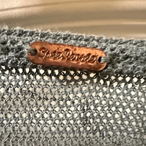 Free People Black and Gray Floral Blouse size L - Picture 2 of 6